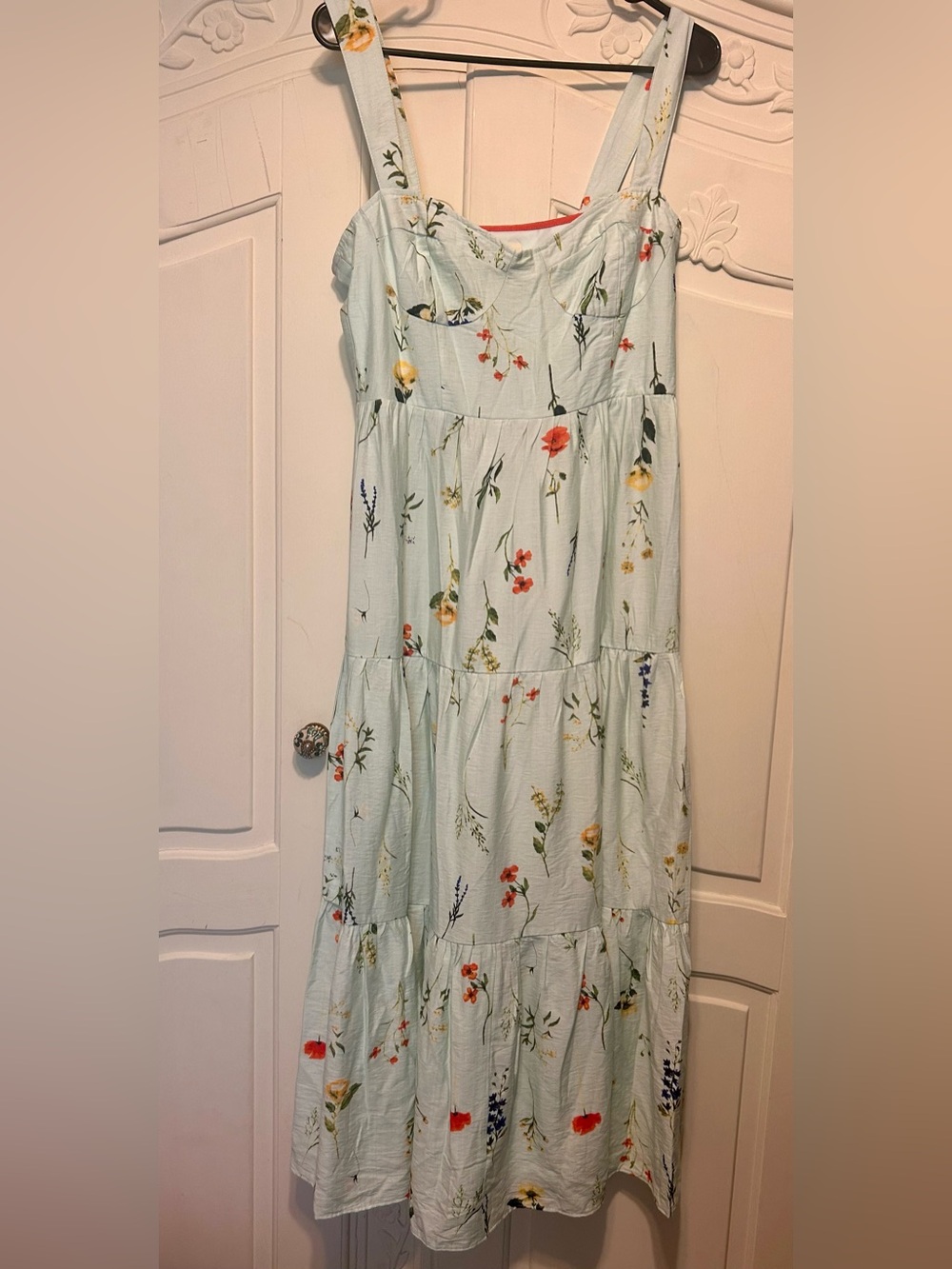 NWT Umgee Light Blue Floral Tiered Sundress